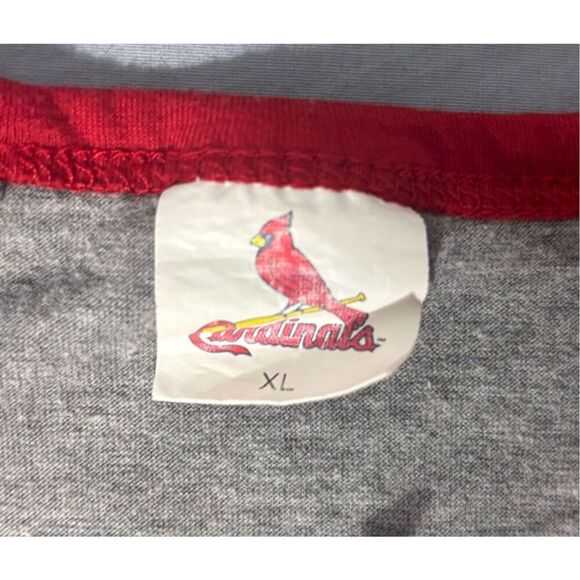 St. Louis Cardinals Raglan Henley T-Shirt XL Red Gray MLB Fan Apparel Cotton - Picture 7 of 7